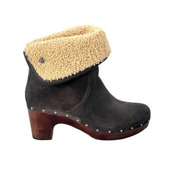 UGG Australia Lynnea Charcoal Lamb Fur Wooden Hee… - image 1