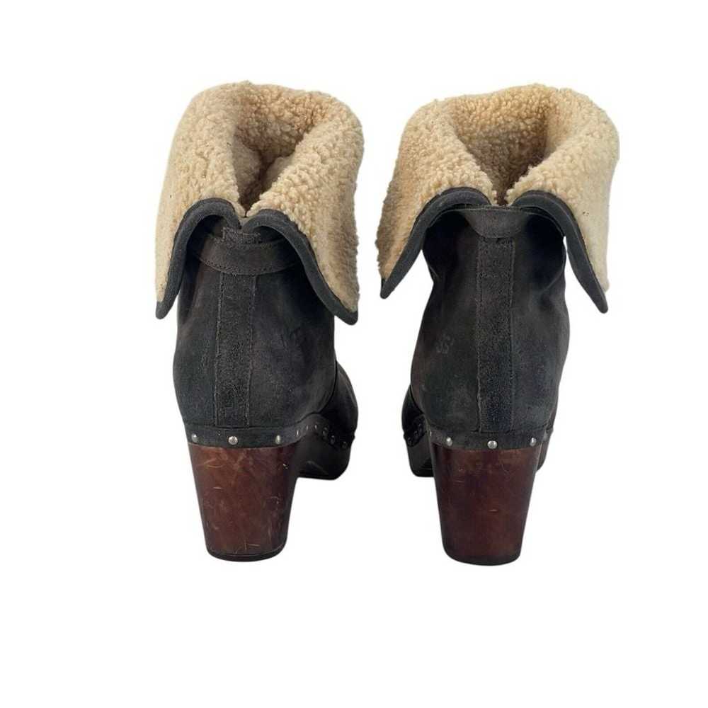 UGG Australia Lynnea Charcoal Lamb Fur Wooden Hee… - image 5