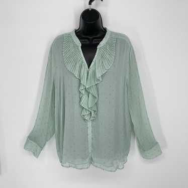 Ann Taylor Ann Taylor Ruffles Semi Sheer Blouse X… - image 1