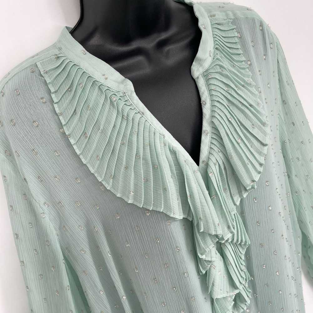 Ann Taylor Ann Taylor Ruffles Semi Sheer Blouse X… - image 2