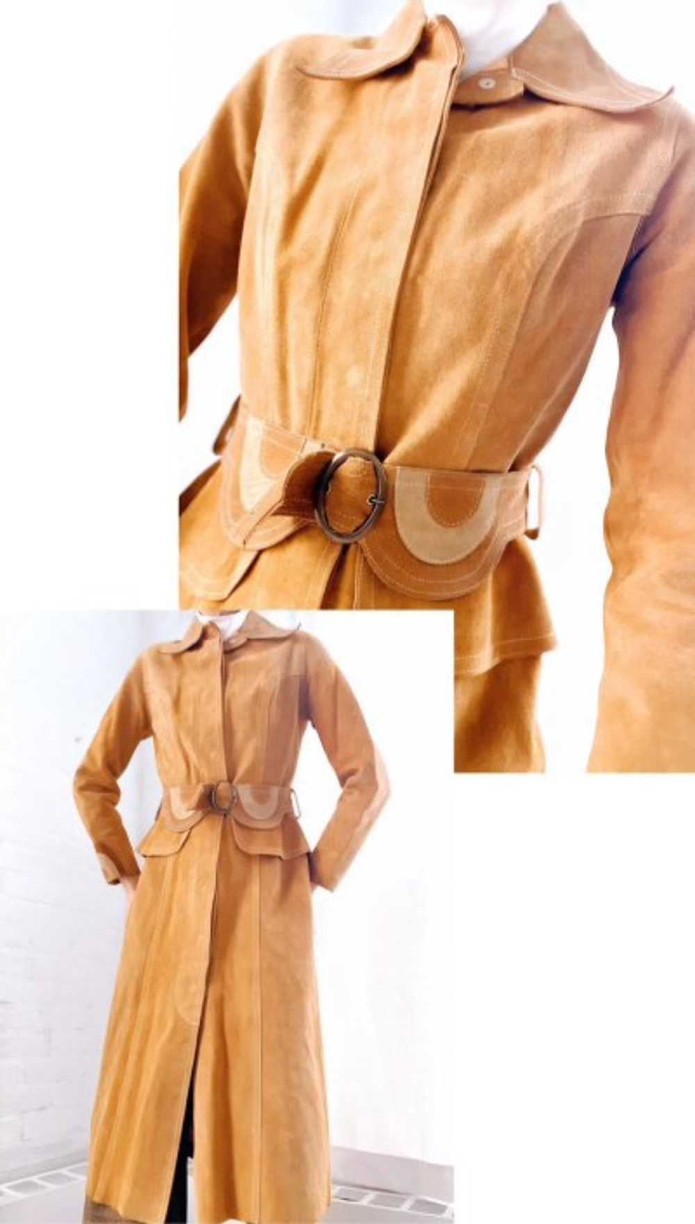 70s butterscotch suede coat - image 2