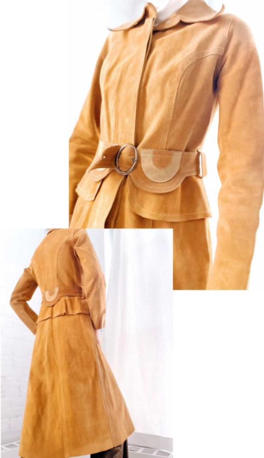 70s butterscotch suede coat - image 3