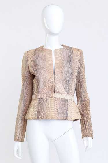 BILL BLASS Collarless Python Jacket