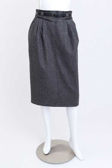 GUCCI Belted Wool Pencil Skirt