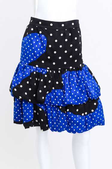 ANDREA ODICINI Tiered Color Block Polka Dot Skirt