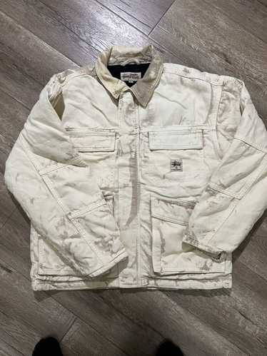 Stussy Stussy Washed White Canvas Shop Jacket