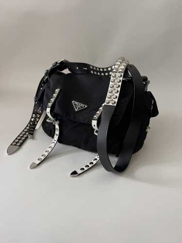 Prada Prada Black and White Nylon Studded Rockstar