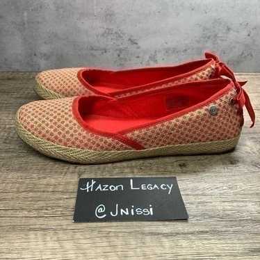 UGG~Women's~Red Polka Dot Indah Burlap Slip On Sho