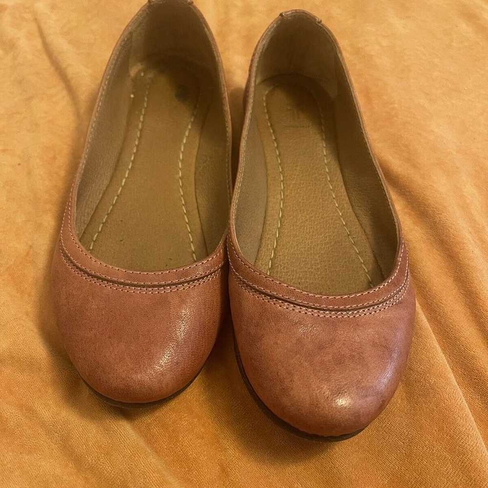 Frye Carson Ballet Flat Brown Leather Shoes Women… - image 1