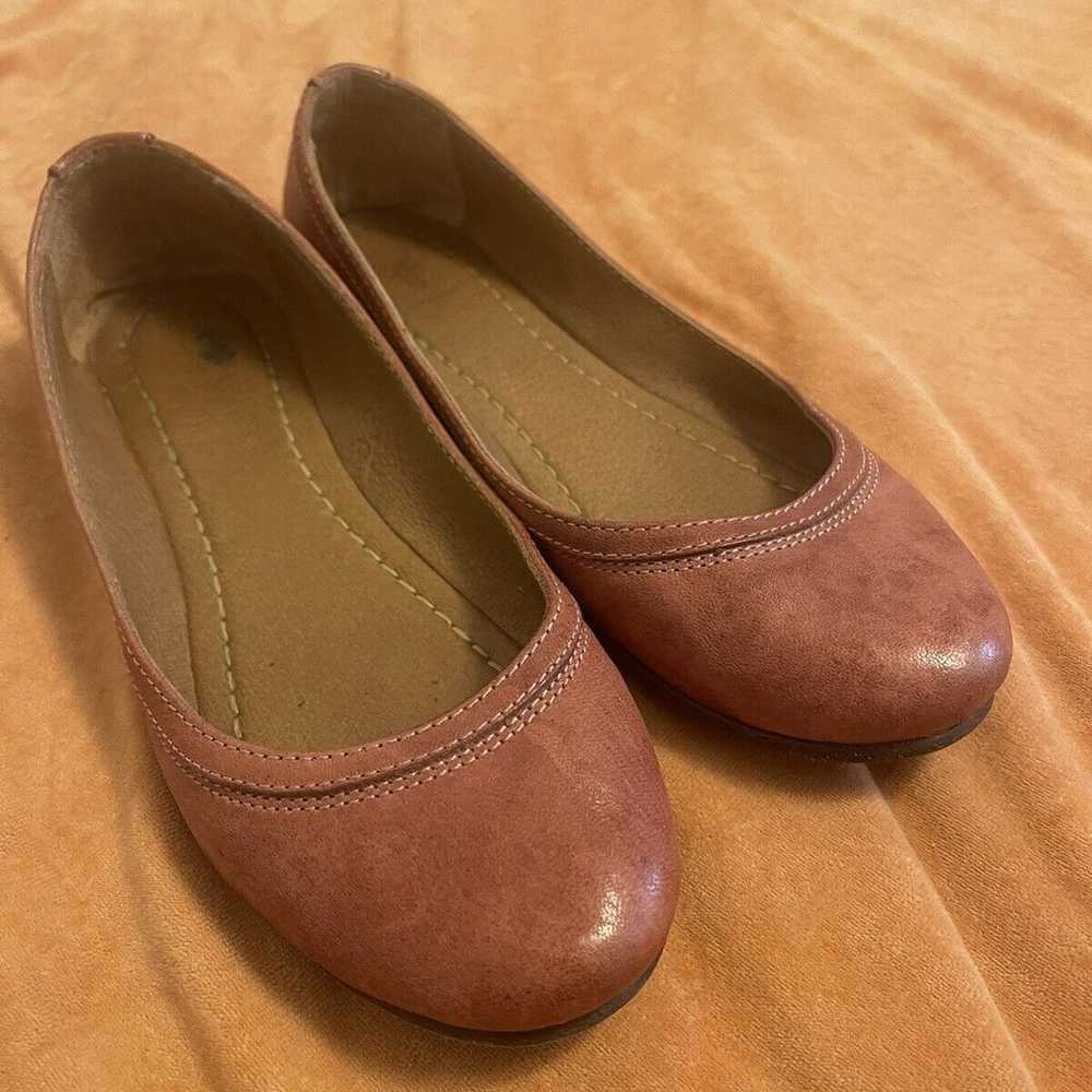 Frye Carson Ballet Flat Brown Leather Shoes Women… - image 2