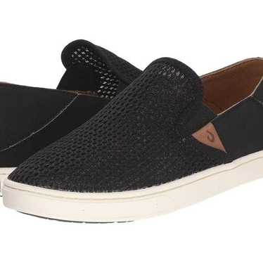 OluKai Pehuea Black Slip On Size 8.5 Flat Loafer … - image 1