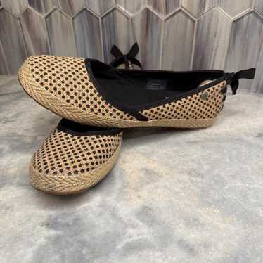 UGG Indah Burlap Black Tan Polka Dot Slip on Ball… - image 1