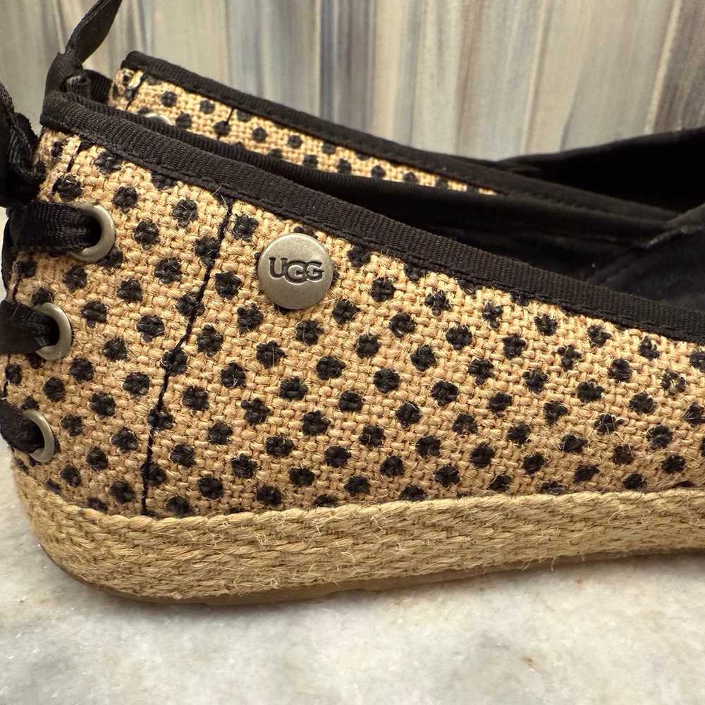 UGG Indah Burlap Black Tan Polka Dot Slip on Ball… - image 6