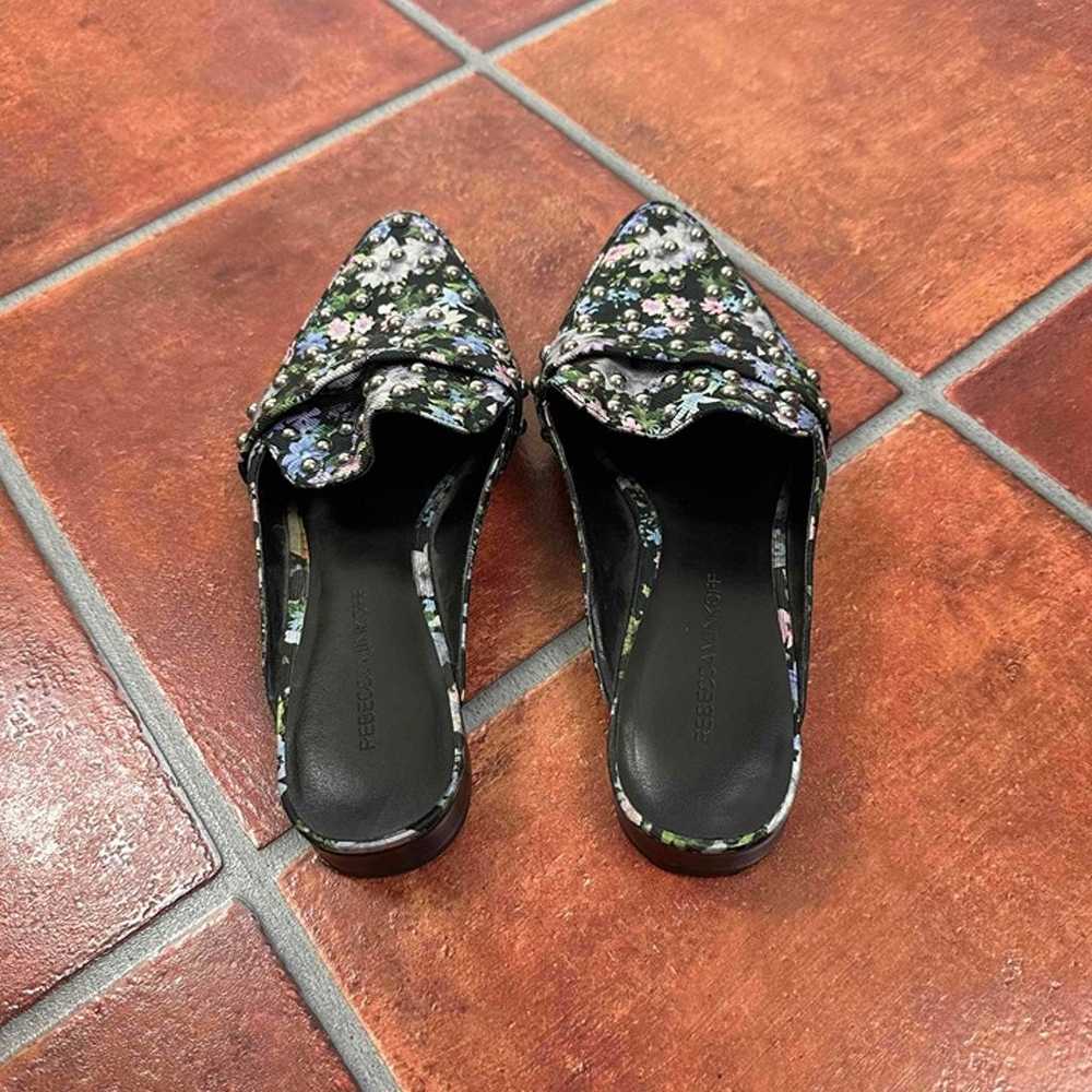 Rebecca Minkoff Studded Black Floral Loafers - image 9