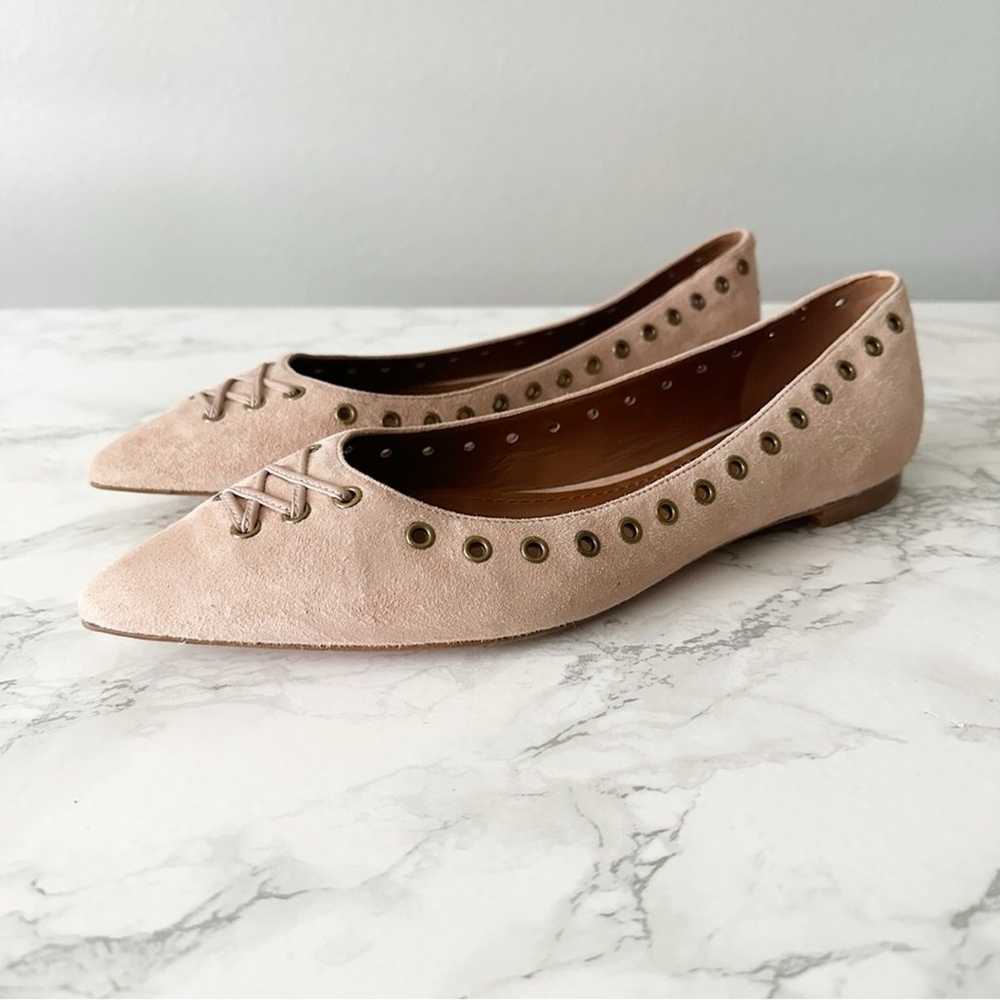 Coach Valerie Nude Blush Suede Pointed Toe Flats … - image 1