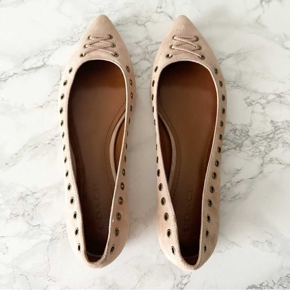 Coach Valerie Nude Blush Suede Pointed Toe Flats … - image 4