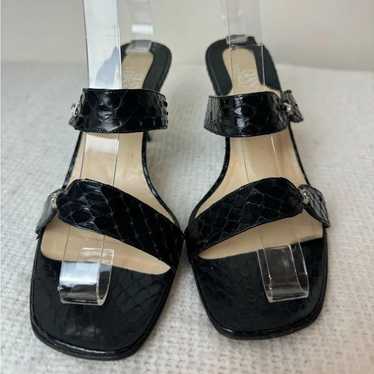 Vintage Gianni Versace Black Snakeskin Sandals 5.5