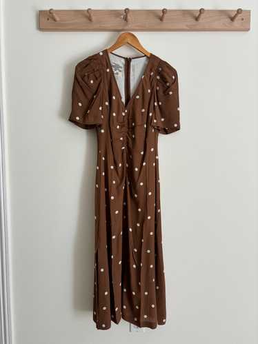 BAUM UND PFERDGARTEN Silk Blend Polka Dot Midi Dre