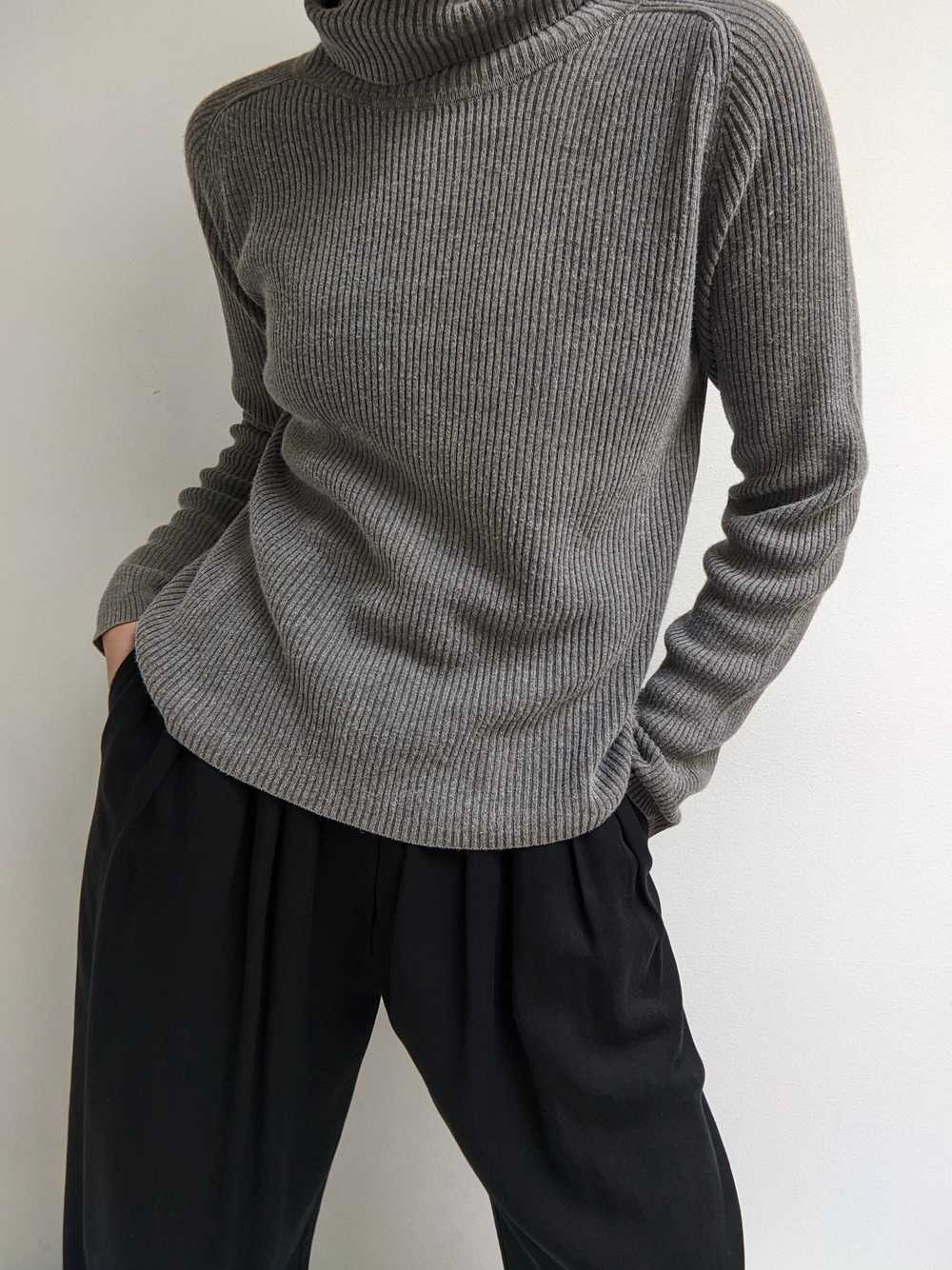 90s Stone Ribbed Turtleneck - image 2