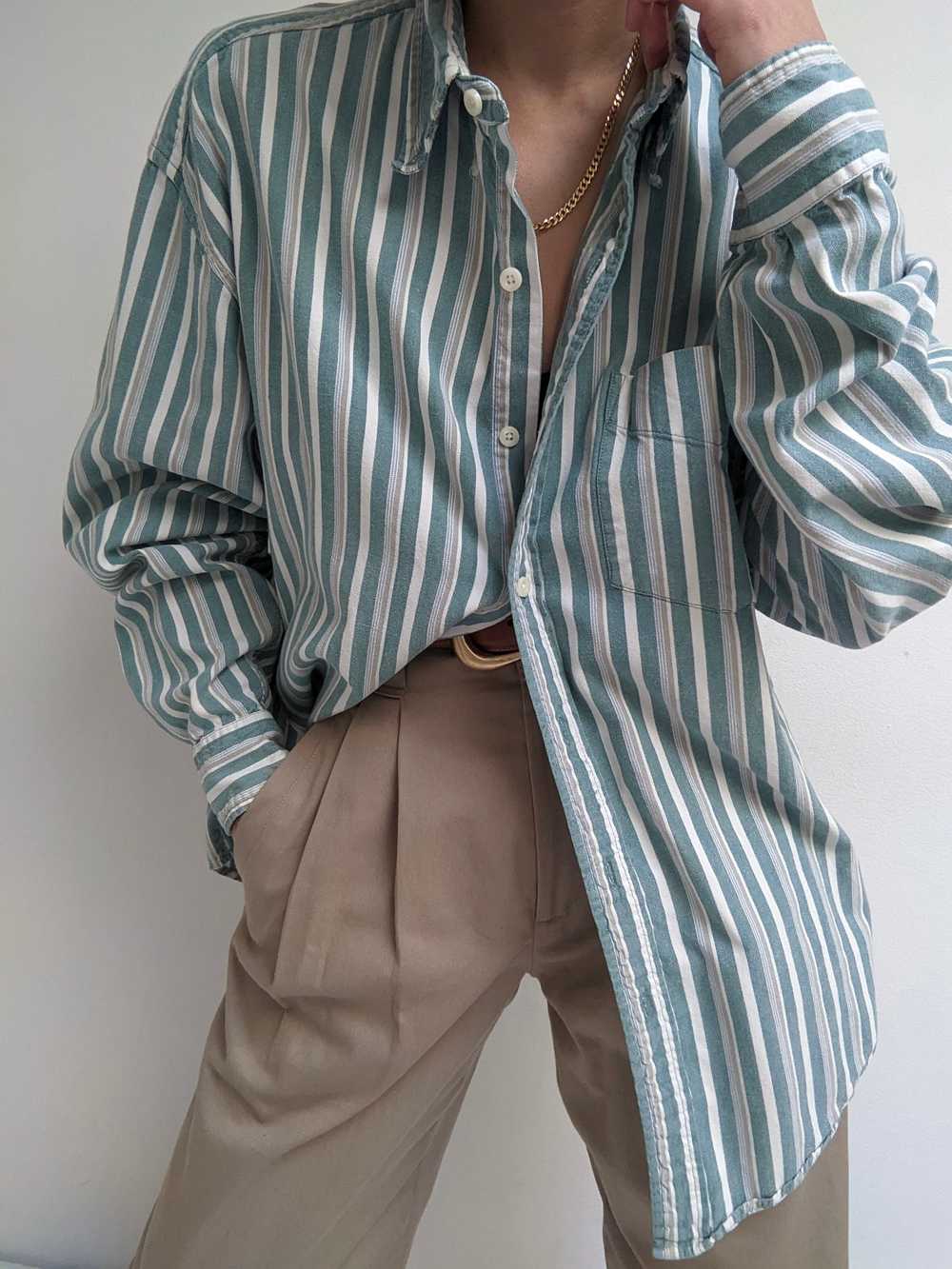 Vintage Faded Striped Shirt - image 2