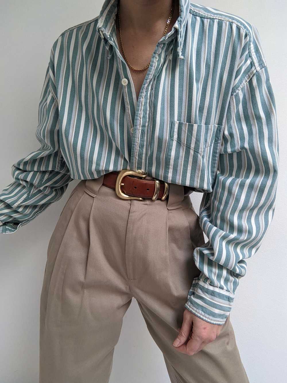 Vintage Faded Striped Shirt - image 3