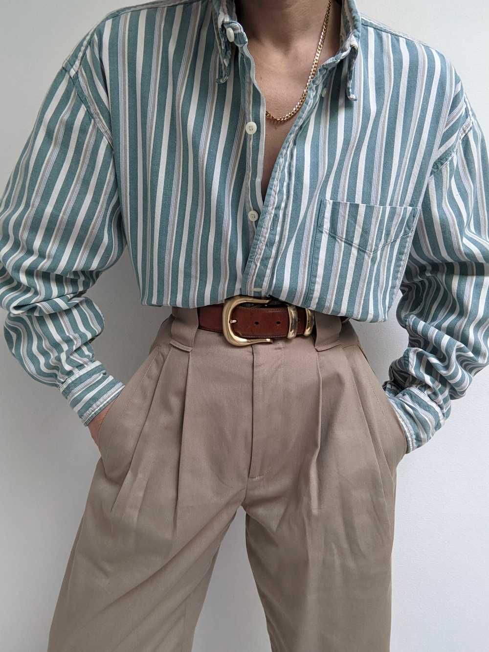 Vintage Faded Striped Shirt - image 4