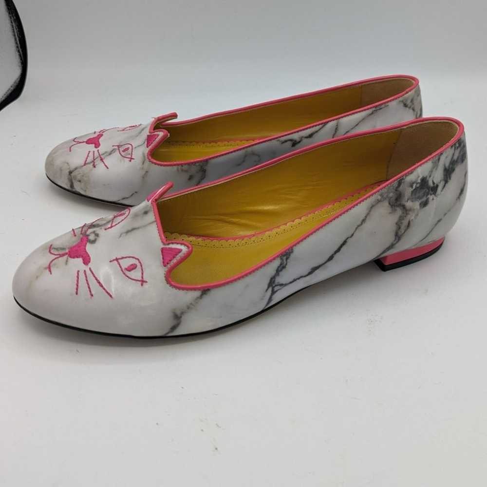 Charlotte Olympia Marble Kitty Flat Limited Editi… - image 8