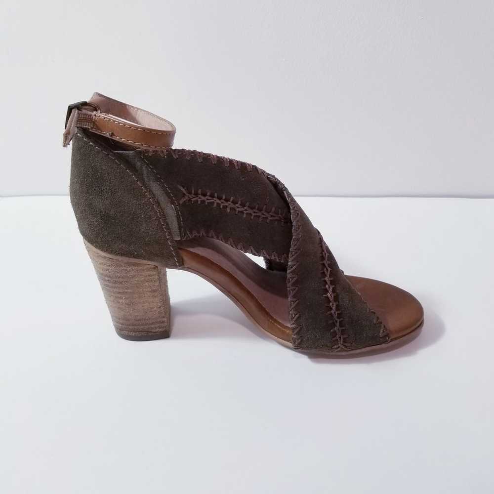 Seychelles Criss Cross Suede Ankle Straps Block H… - image 1