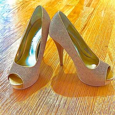 Chinese Laundry Gold Peep Toe Stiletto Shoes