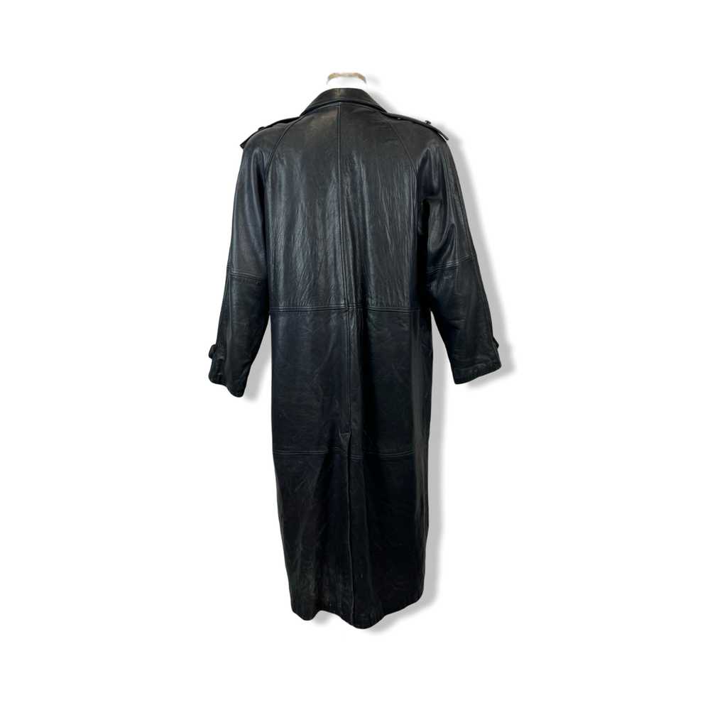 Vintage Leather Trench Coat - image 2