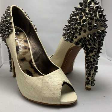 Sam Edelman White Snakeskin Studded Lorissa Pump