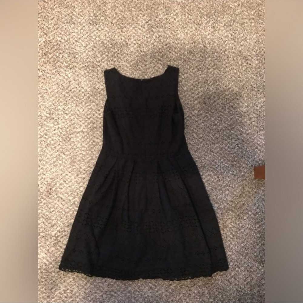 Loft Black Eyelet Sleeveless Dress Size 6 - image 6