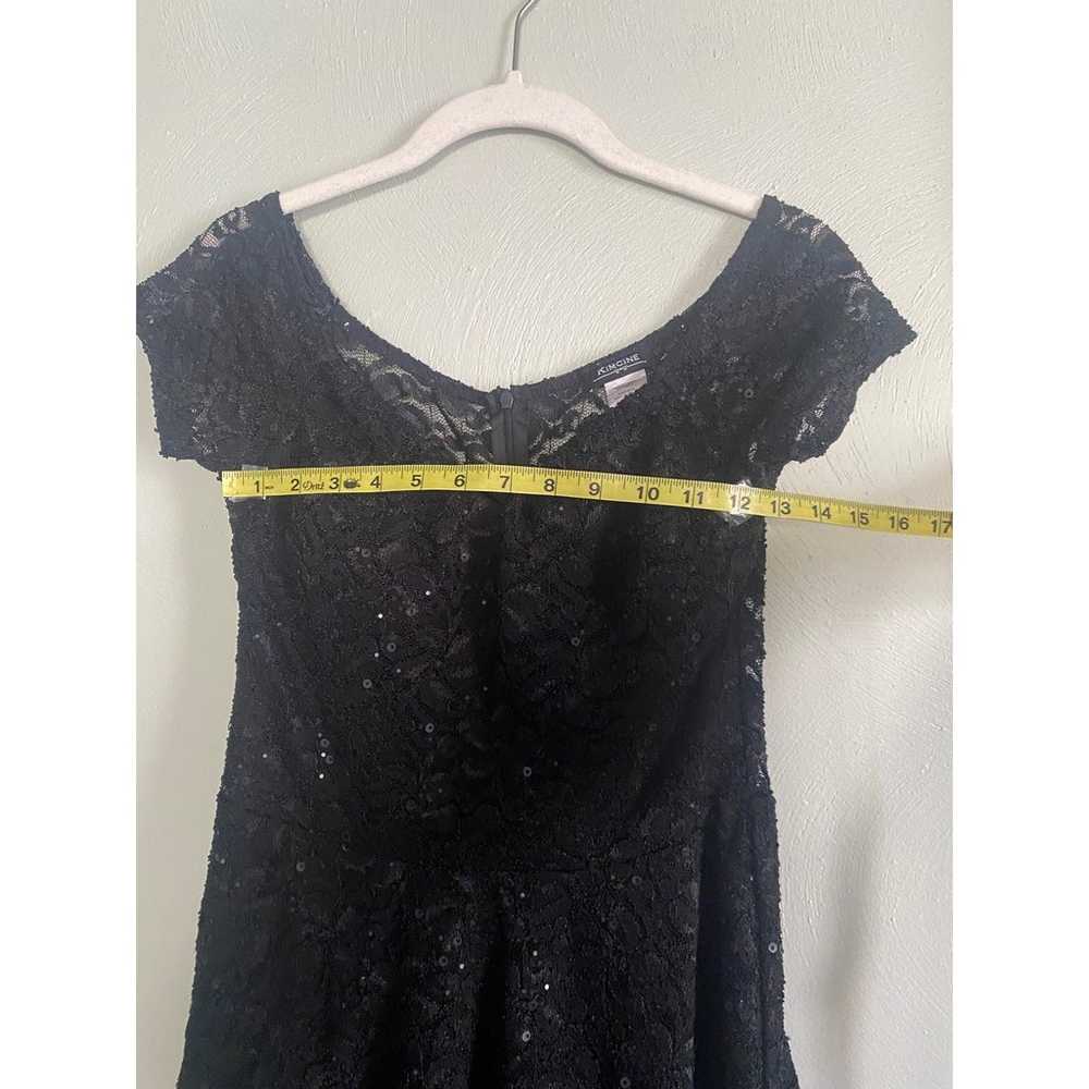 Kimcine black lace sparkle twirl date night dress… - image 10