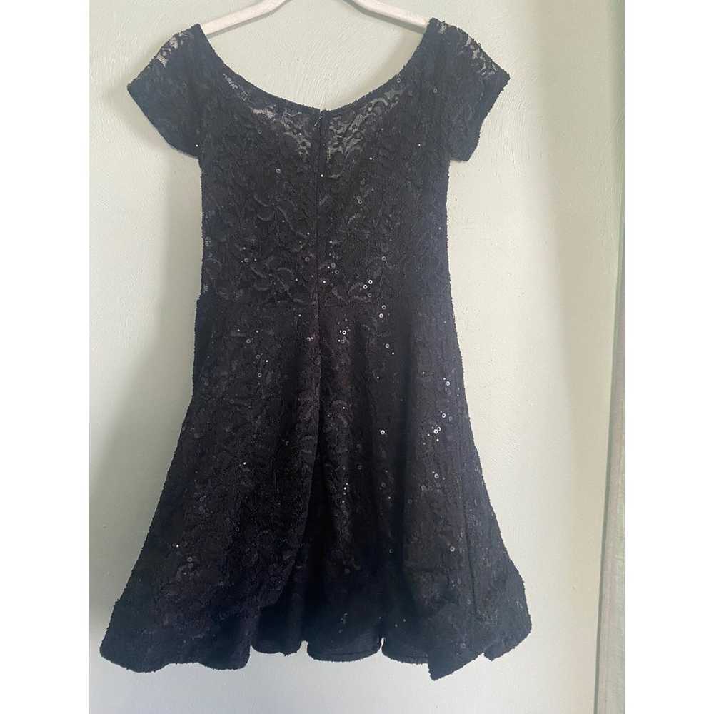 Kimcine black lace sparkle twirl date night dress… - image 4