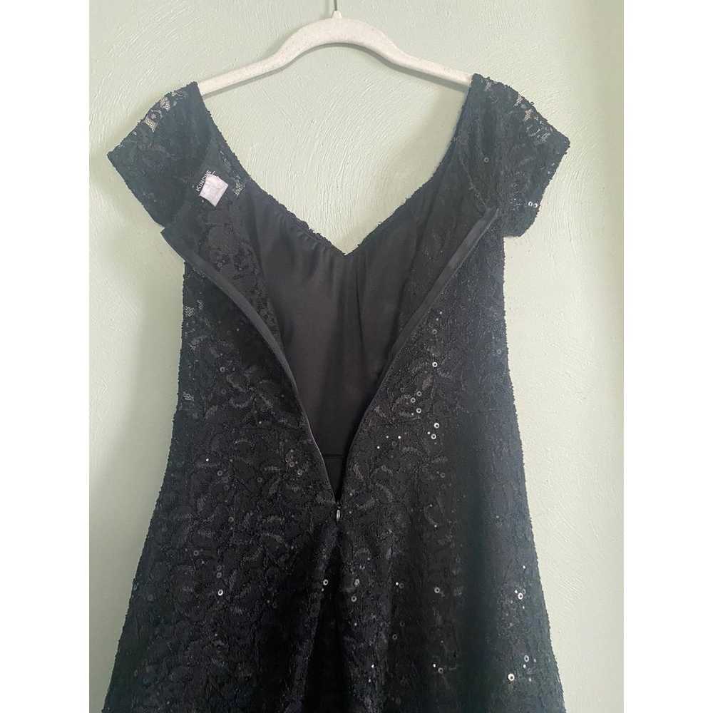 Kimcine black lace sparkle twirl date night dress… - image 5