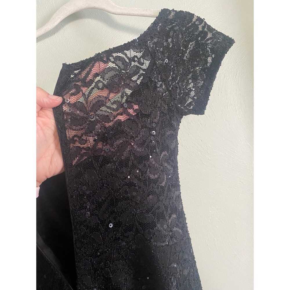 Kimcine black lace sparkle twirl date night dress… - image 6