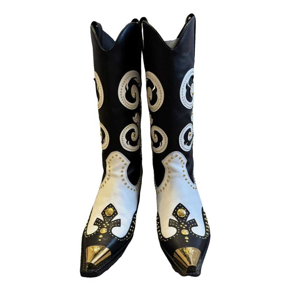 Versace Leather western boots - image 1