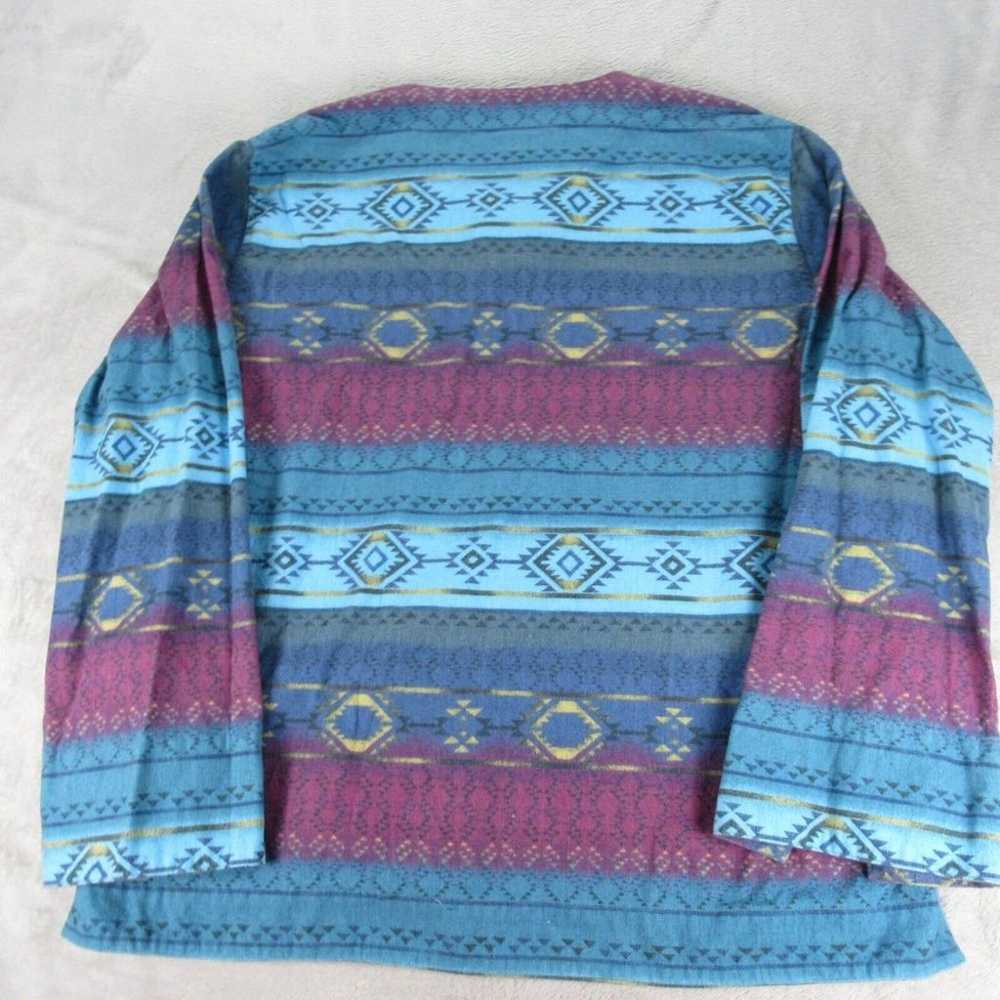 Vintage Cabelas Shirt Womens XL Blue Aztec Cotton… - image 2