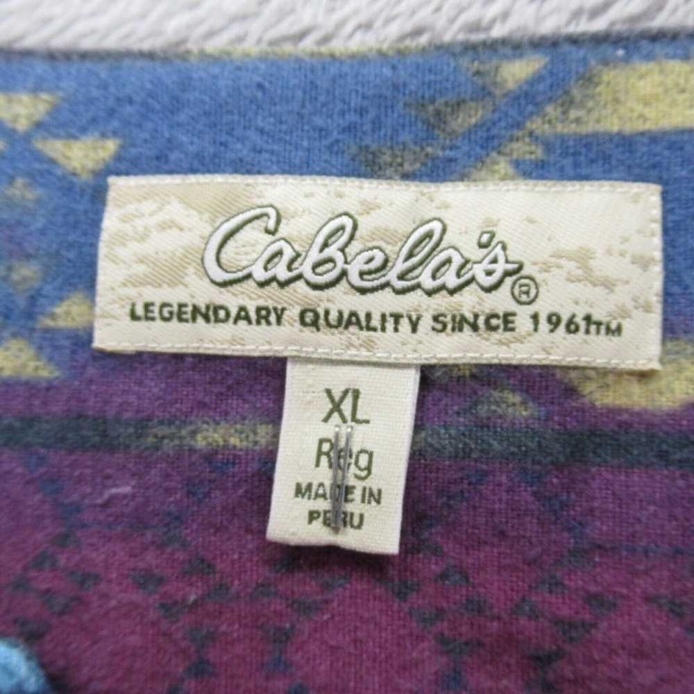 Vintage Cabelas Shirt Womens XL Blue Aztec Cotton… - image 3