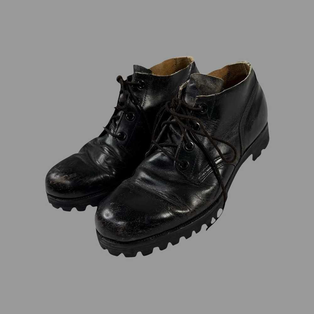 Vintage Vintage black leather lug sole derby - image 1