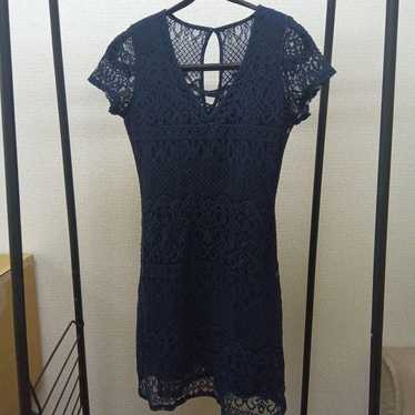 HOLLISTER Navy Lace Mini Dress Short Sleeve