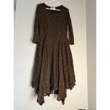 Back in the Saddle Boho Rodeo Dress lace Sz L - image 1