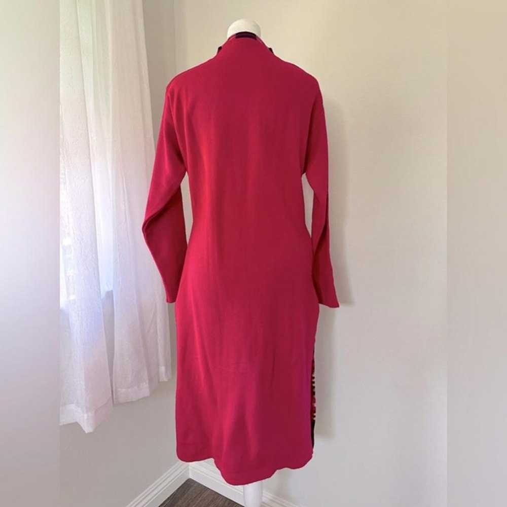 Radvin Magenta Long Sleeve Midi Sweater Dress - image 6