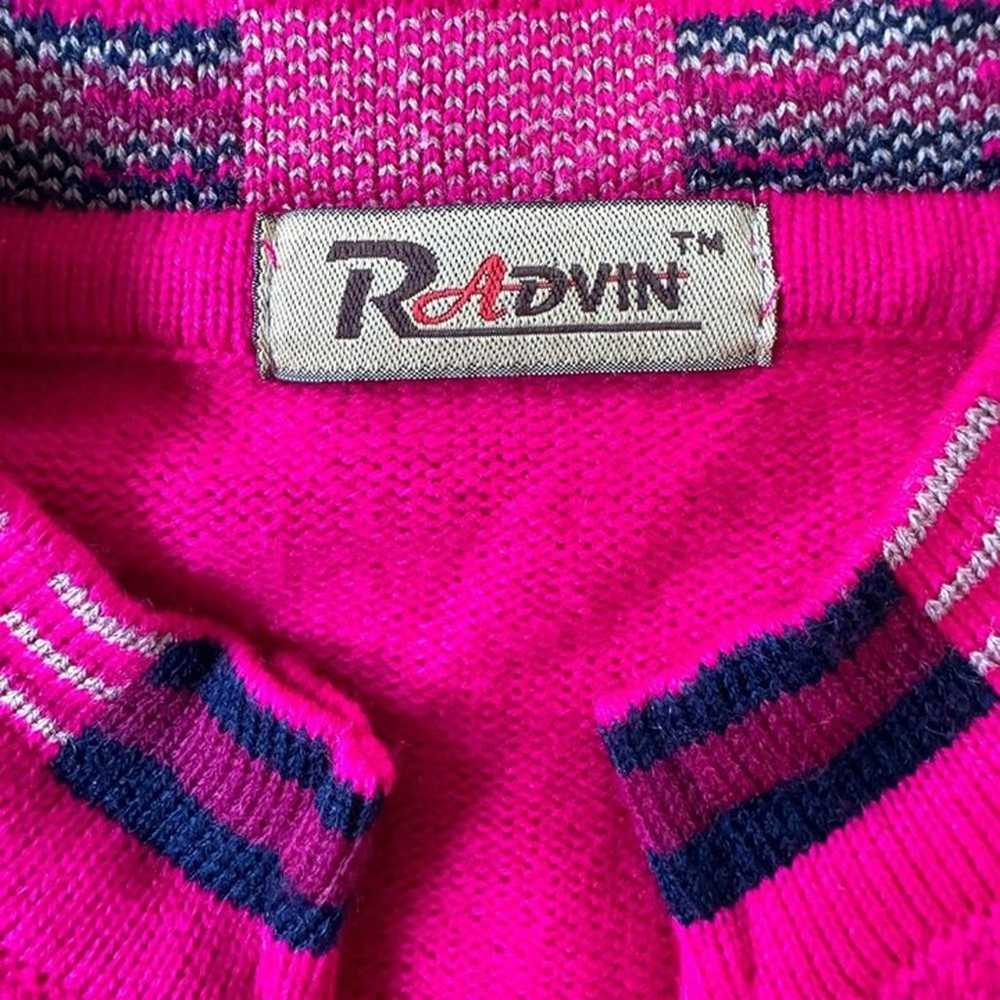 Radvin Magenta Long Sleeve Midi Sweater Dress - image 7