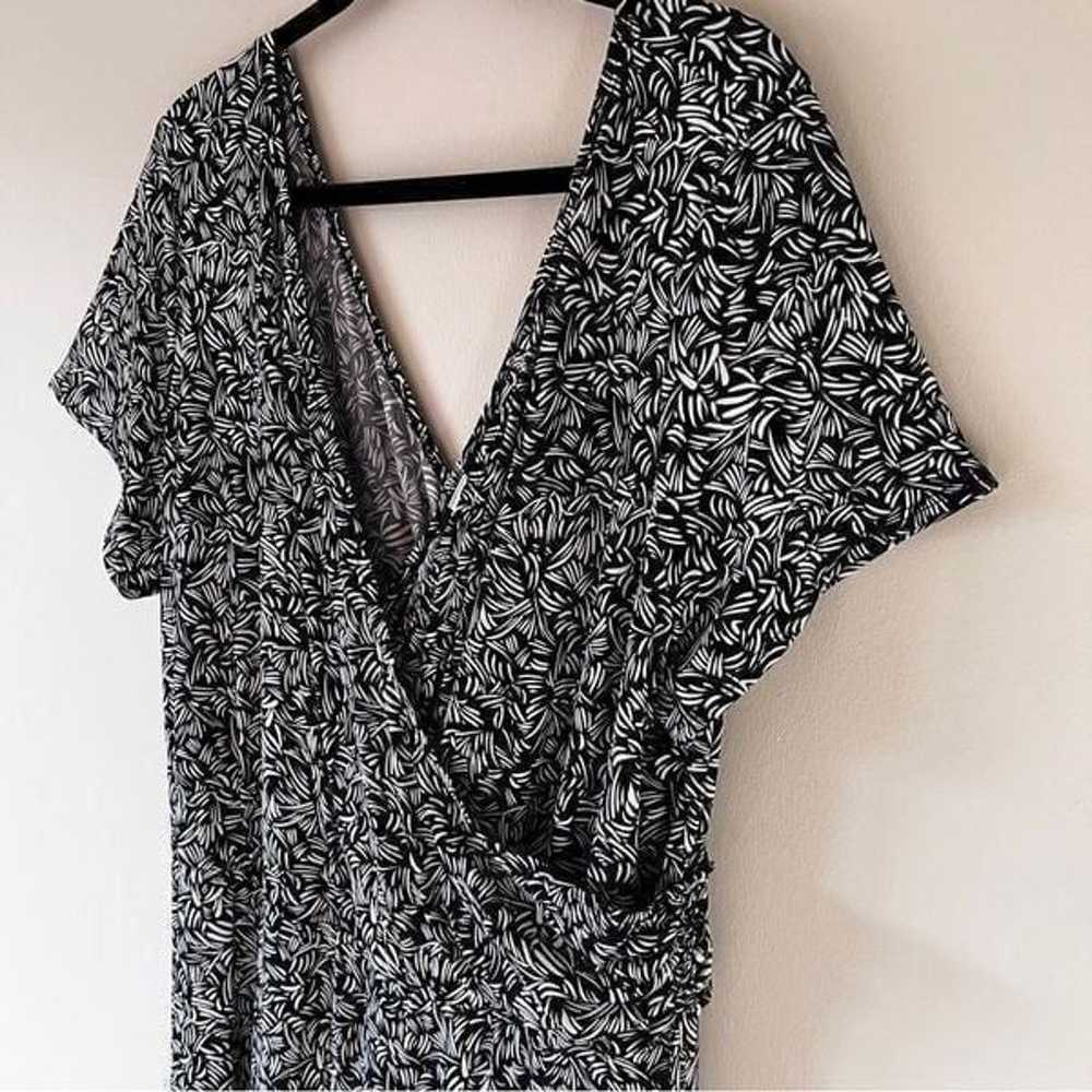 Studio 1940 Short Sleeve Black White Faux Wrap Mi… - image 4