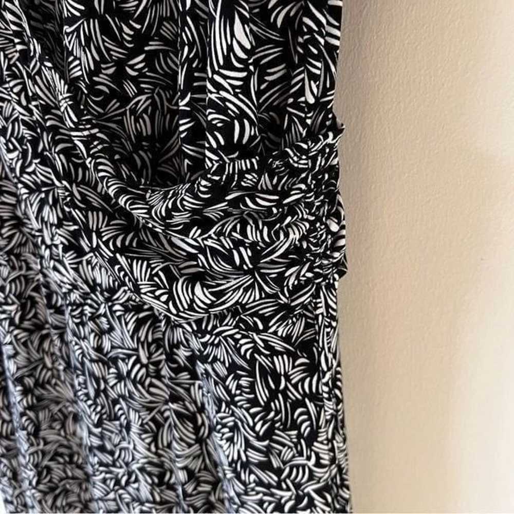 Studio 1940 Short Sleeve Black White Faux Wrap Mi… - image 7