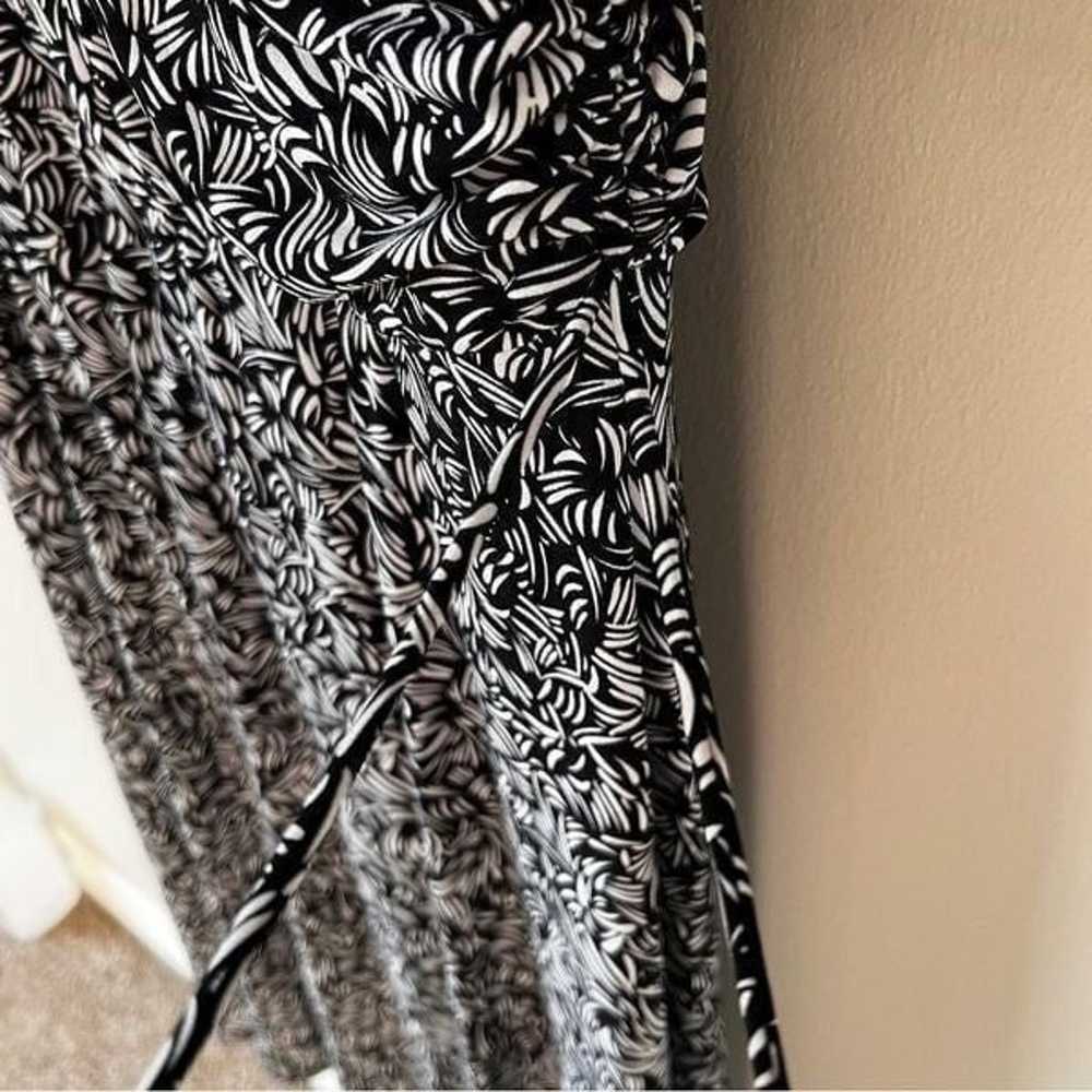 Studio 1940 Short Sleeve Black White Faux Wrap Mi… - image 8