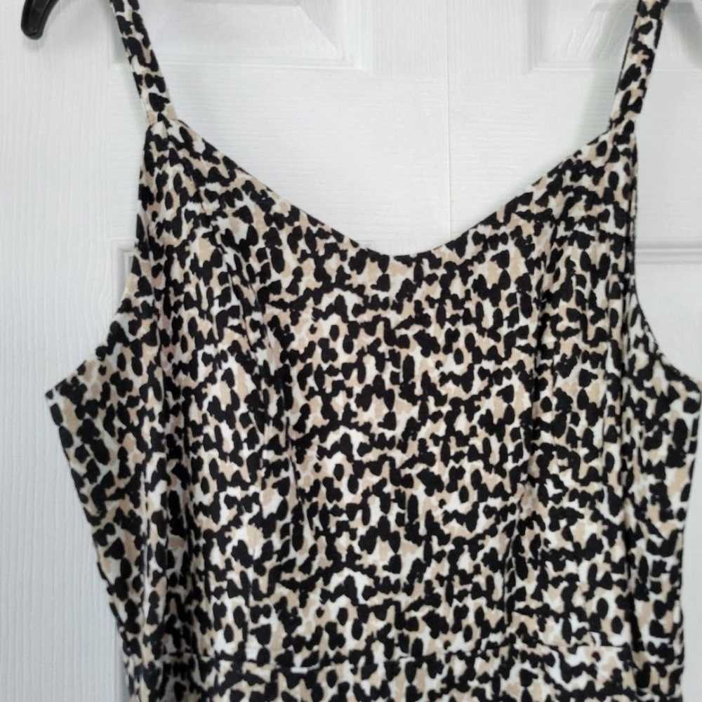 Old Navy Cami Ruffle Animal Print Linen Blend Min… - image 4