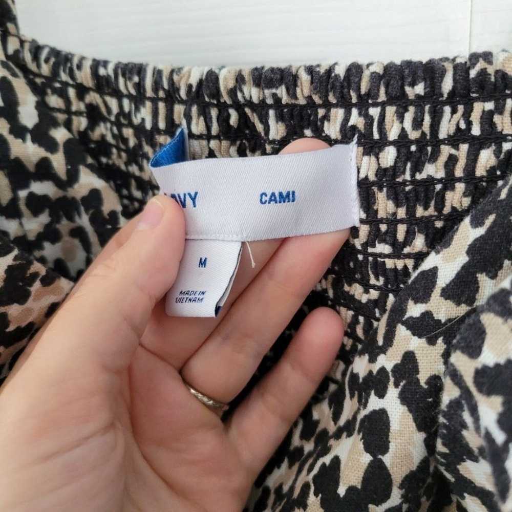 Old Navy Cami Ruffle Animal Print Linen Blend Min… - image 6