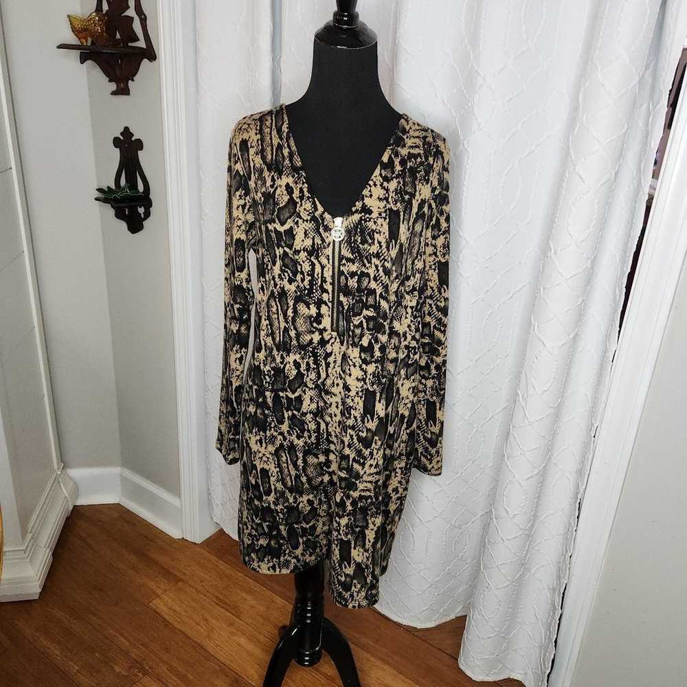 Michael Kors Cheetah Print Sweater Dress Size Med… - image 1